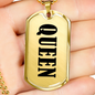 Queen v01 - 18k Gold Finished Luxury Dog Tag Necklace