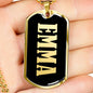 Emma v02 - 18k Gold Finished Luxury Dog Tag Necklace