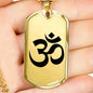 Om Symbol - 18k Gold Finished Luxury Dog Tag Necklace