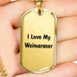 Love My Weimaraner v4 - 18k Gold Finished Luxury Dog Tag Necklace