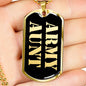 Army Aunt v2 - 18k Gold Finished Luxury Dog Tag Necklace