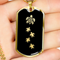 Mama Turtle With 4 Hatchlings v2 - 18k Gold Finished Luxury Dog Tag Necklace