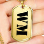 Wm - 18k Gold Finished Luxury Dog Tag Necklace