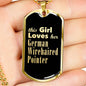 German Wirehaired Pointer v2 - 18k Gold Finished Luxury Dog Tag Necklace