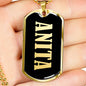 Anita v02 - 18k Gold Finished Luxury Dog Tag Necklace