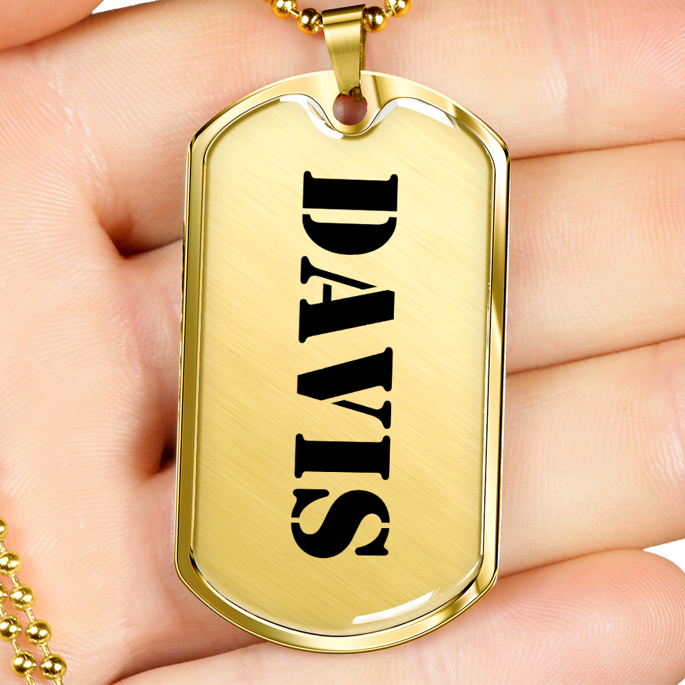 Davis - 18k Gold Finished Luxury Dog Tag Necklace