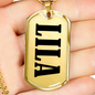 Lila v01 - 18k Gold Finished Luxury Dog Tag Necklace