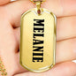 Melanie v01 - 18k Gold Finished Luxury Dog Tag Necklace