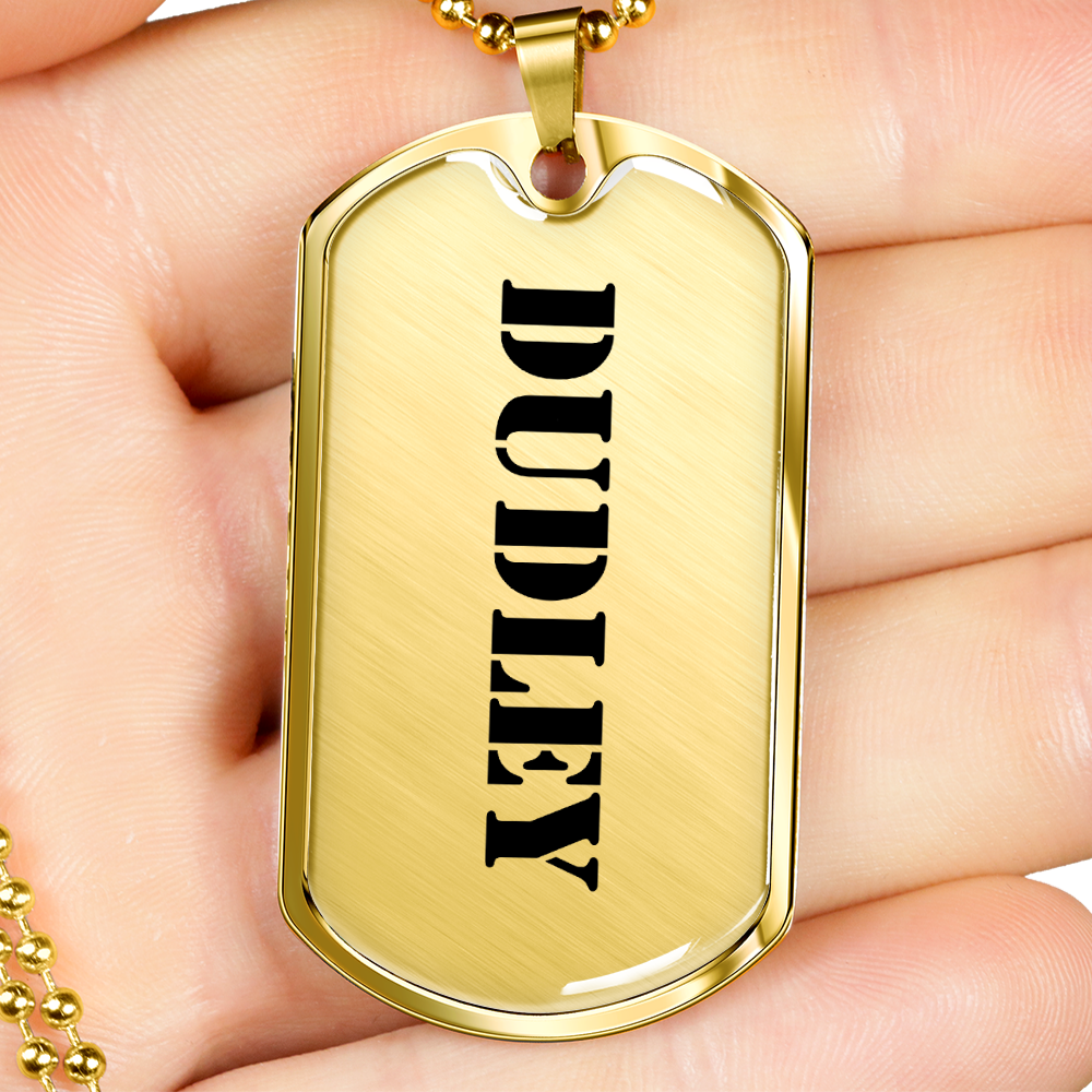 Dudley - 18k Gold Finished Luxury Dog Tag Necklace