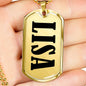Lisa v01 - 18k Gold Finished Luxury Dog Tag Necklace