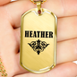 Heather v01a - 18k Gold Finished Luxury Dog Tag Necklace