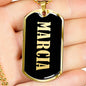 Marcia v02 - 18k Gold Finished Luxury Dog Tag Necklace