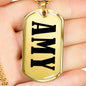 Amy v01 - 18k Gold Finished Luxury Dog Tag Necklace