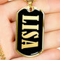 Lisa v02 - 18k Gold Finished Luxury Dog Tag Necklace