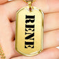 Rene - 18k Gold Finished Luxury Dog Tag Necklace
