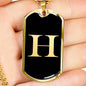 Initial H v2a - 18k Gold Finished Luxury Dog Tag Necklace