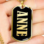 Anne v02 - 18k Gold Finished Luxury Dog Tag Necklace