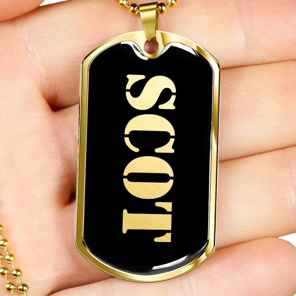 Scot v2 - 18k Gold Finished Luxury Dog Tag Necklace