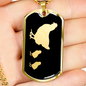 Mama Chicken With 2 Chicks v2 - 18k Gold Finished Luxury Dog Tag Necklace