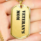 Veteran's Mom - 18k Gold Finished Luxury Dog Tag Necklace