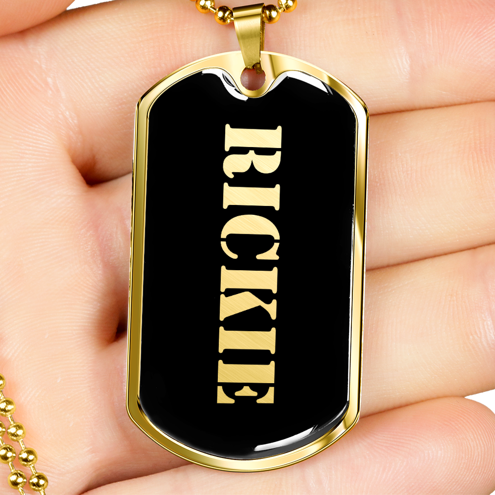 Rickie v2 - 18k Gold Finished Luxury Dog Tag Necklace