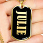 Julie v02 - 18k Gold Finished Luxury Dog Tag Necklace