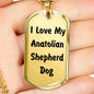 Love My Anatolian Shepherd Dog v4 - 18k Gold Finished Luxury Dog Tag Necklace
