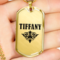 Tiffany v01a - 18k Gold Finished Luxury Dog Tag Necklace