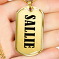Sallie v01 - 18k Gold Finished Luxury Dog Tag Necklace