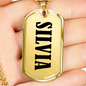 Silvia v01 - 18k Gold Finished Luxury Dog Tag Necklace