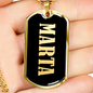 Marta v02 - 18k Gold Finished Luxury Dog Tag Necklace