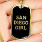 San Diego Girl v2 - 18k Gold Finished Luxury Dog Tag Necklace
