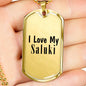 Love My Saluki - 18k Gold Finished Luxury Dog Tag Necklace