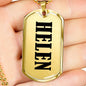 Helen v01 - 18k Gold Finished Luxury Dog Tag Necklace