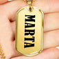 Marta v01 - 18k Gold Finished Luxury Dog Tag Necklace