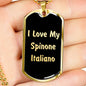 Love My Spinone Italiano v5 - 18k Gold Finished Luxury Dog Tag Necklace