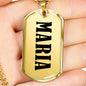 Maria v01 - 18k Gold Finished Luxury Dog Tag Necklace