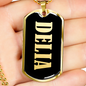 Delia v02 - 18k Gold Finished Luxury Dog Tag Necklace