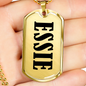 Essie v01 - 18k Gold Finished Luxury Dog Tag Necklace