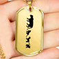 Mama Lioness With 3 Cubs - 18k Gold Finished Luxury Dog Tag Necklace