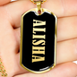 Alisha v02 - 18k Gold Finished Luxury Dog Tag Necklace