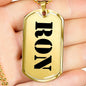 Ron - 18k Gold Finished Luxury Dog Tag Necklace