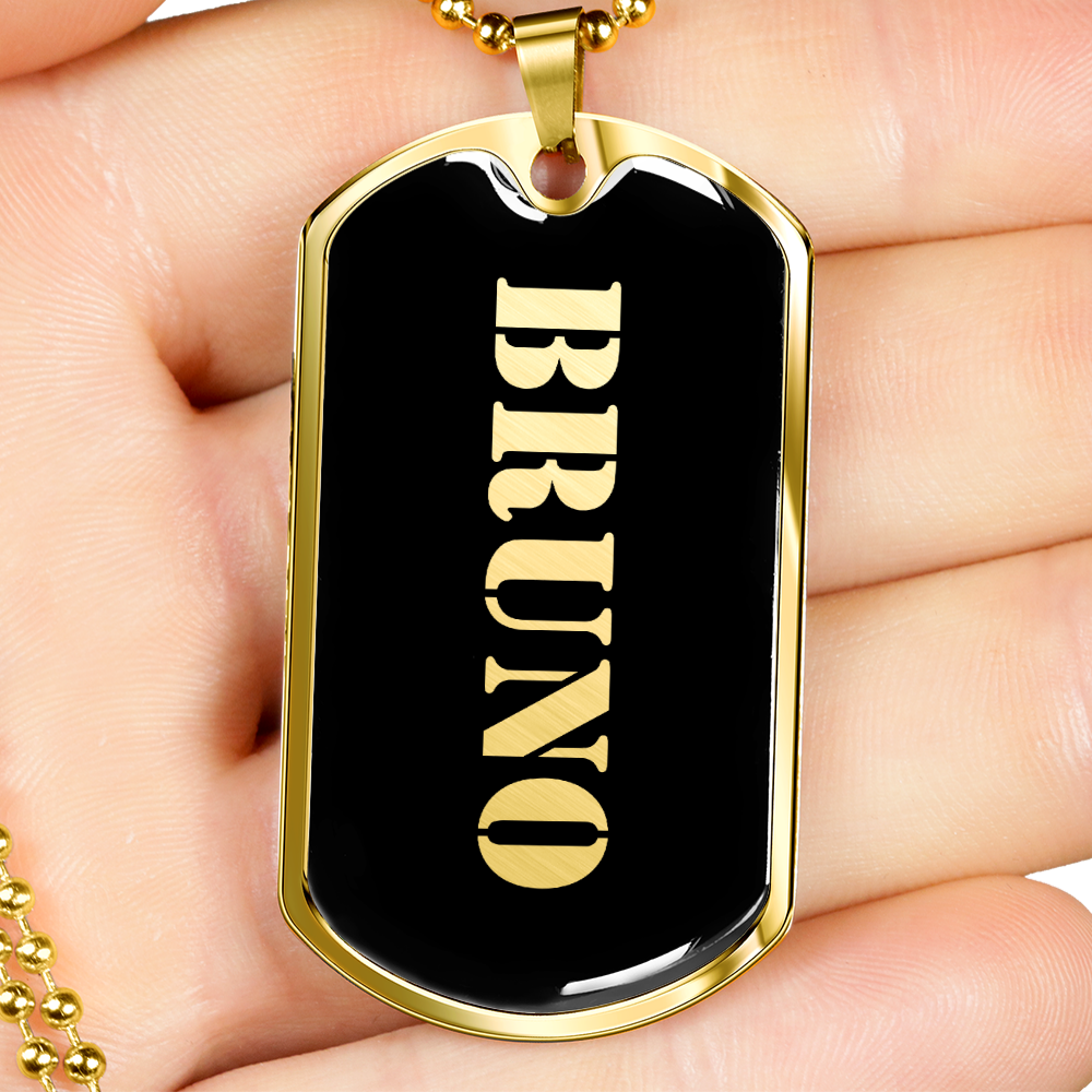Bruno v2 - 18k Gold Finished Luxury Dog Tag Necklace