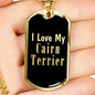 Love My Cairn Terrier v2 - 18k Gold Finished Luxury Dog Tag Necklace