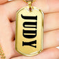Judy v01 - 18k Gold Finished Luxury Dog Tag Necklace