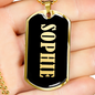 Sophie v02 - 18k Gold Finished Luxury Dog Tag Necklace