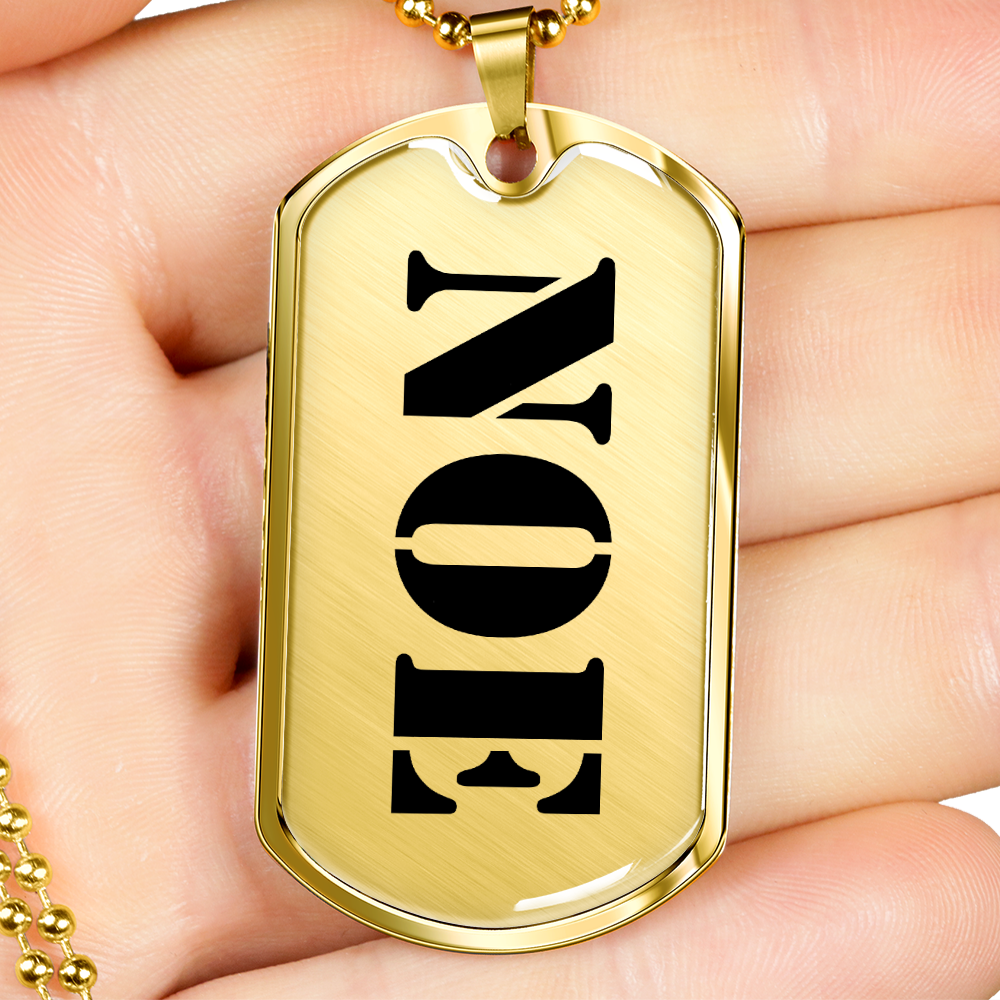 Noe - 18k Gold Finished Luxury Dog Tag Necklace
