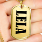 Lela v01 - 18k Gold Finished Luxury Dog Tag Necklace