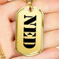Ned - 18k Gold Finished Luxury Dog Tag Necklace
