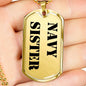Navy Sister - 18k Gold Finished Luxury Dog Tag Necklace